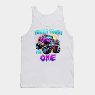 Truck yeah Birthday Tee One year old Girl Tee Monster Truck Birthday Country Birthday Kids Tank Top